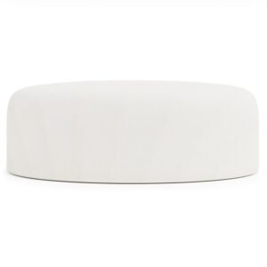 Tyre Leather Ottoman in White