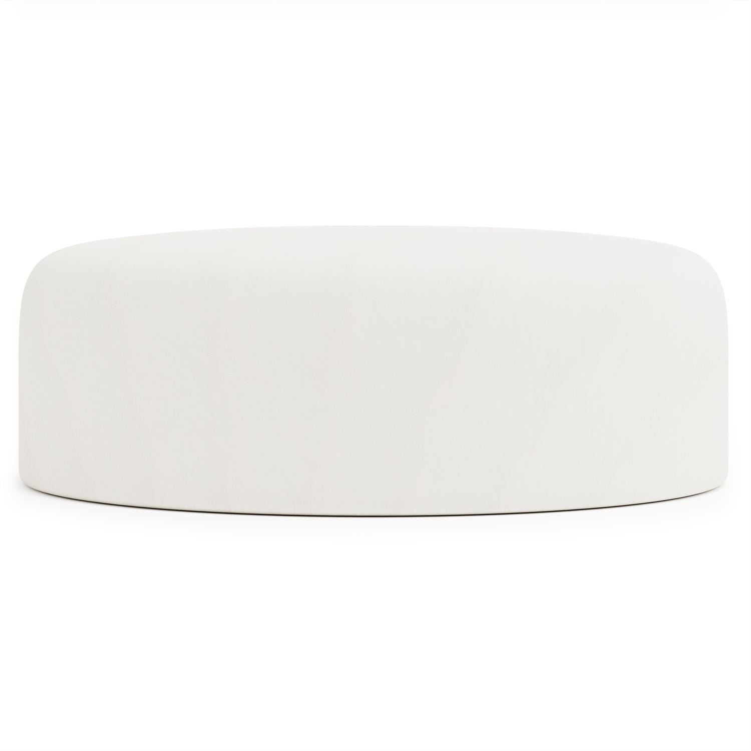 Tyre Leather Ottoman in White