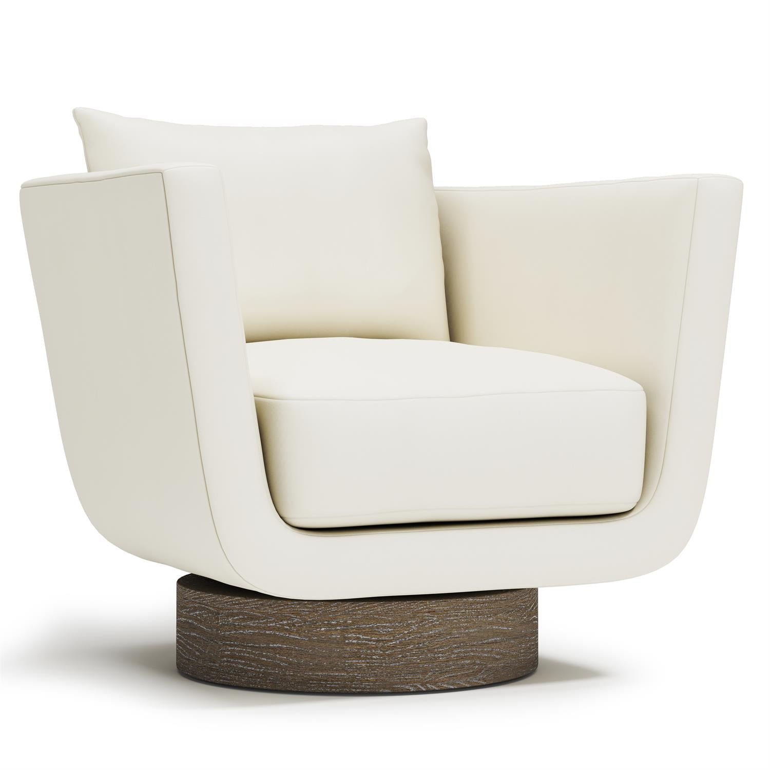 Gemma Leather Swivel Chair in White - Image 2