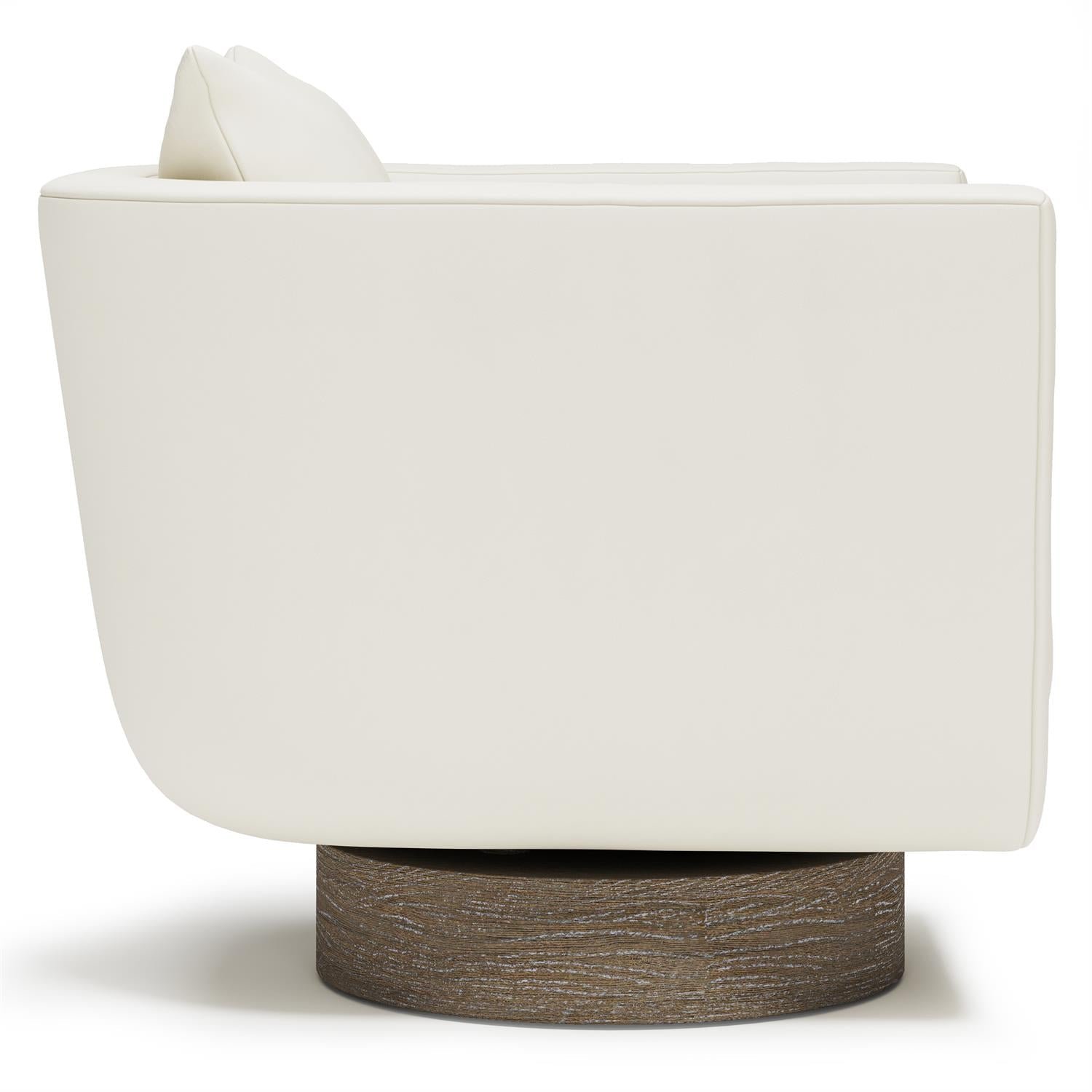 Gemma Leather Swivel Chair in White - Image 3