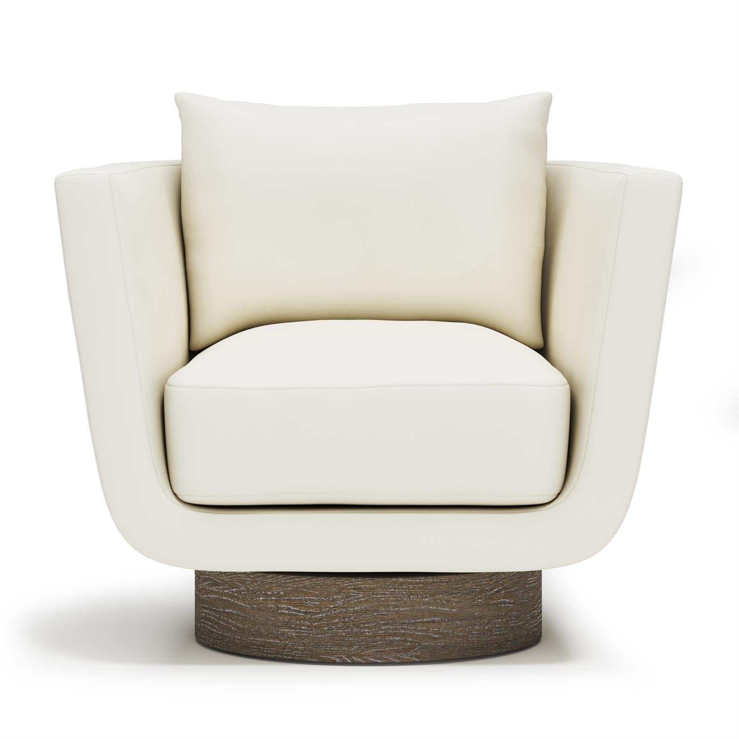 Gemma Leather Swivel Chair in White