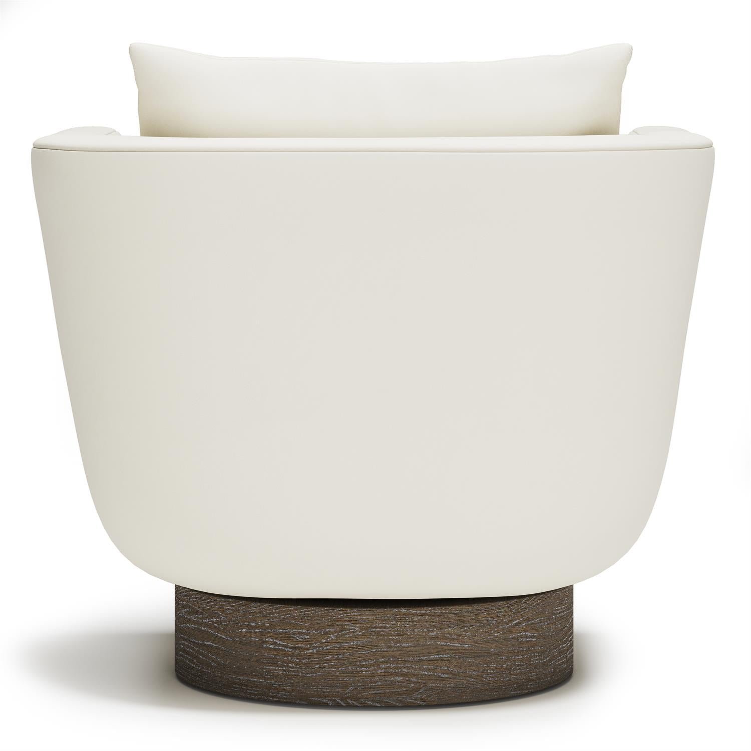 Gemma Leather Swivel Chair in White - Image 4
