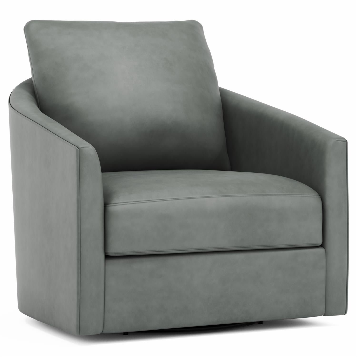Astoria Leather Swivel Chair in Gray - Image 3