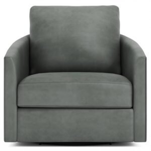 Astoria Leather Swivel Chair in Gray