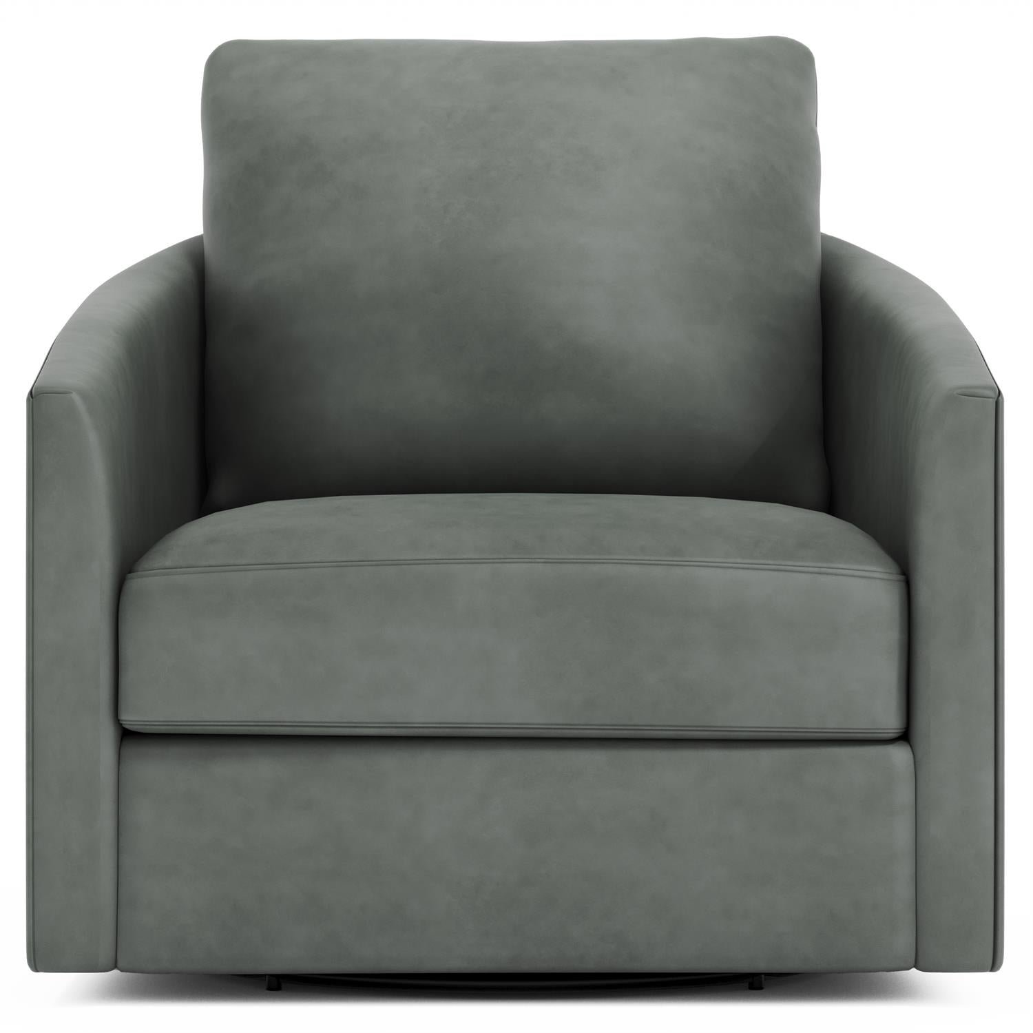 Astoria Leather Swivel Chair in Gray
