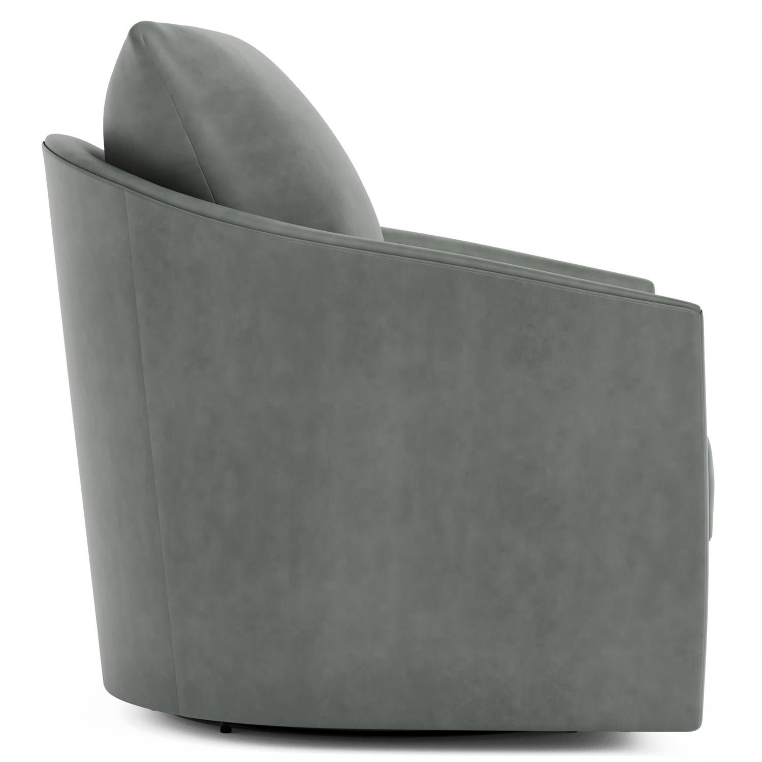 Astoria Leather Swivel Chair in Gray - Image 2