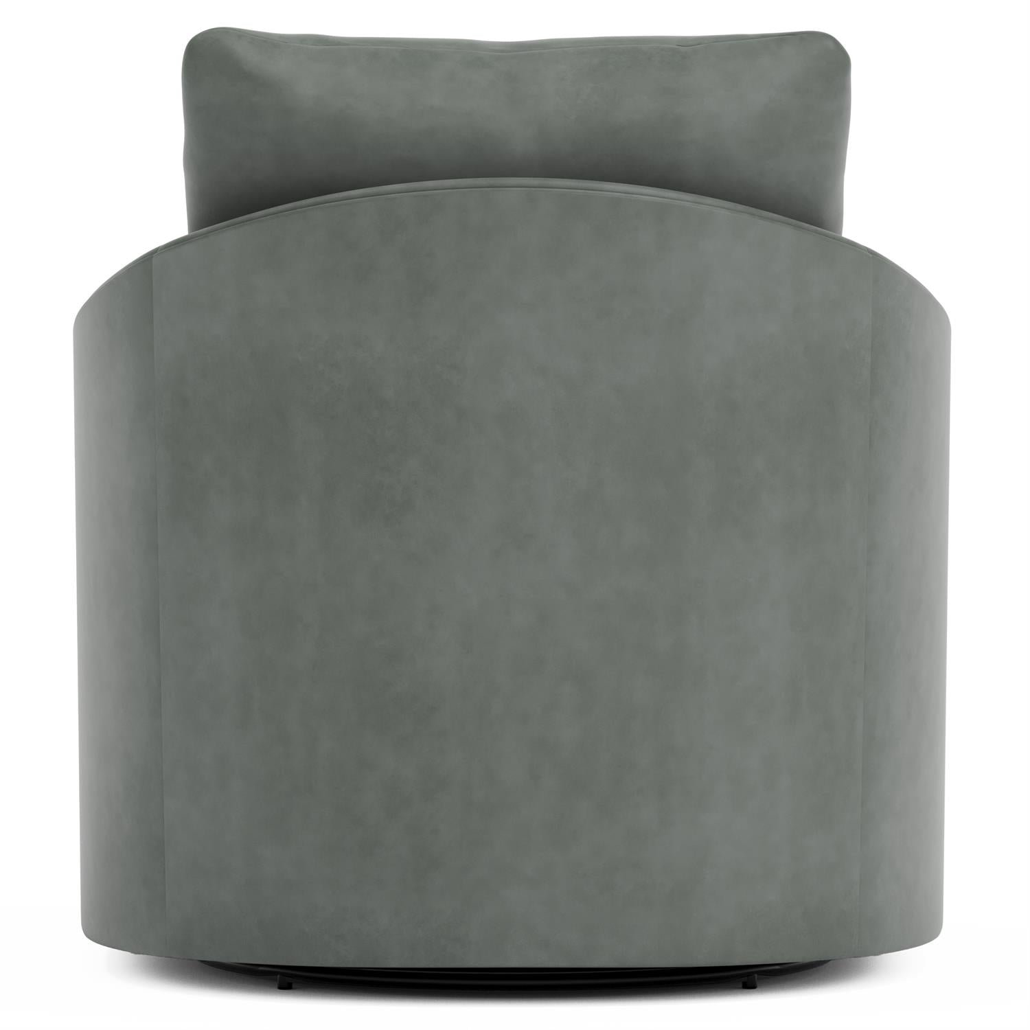 Astoria Leather Swivel Chair in Gray - Image 4