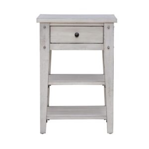 Liberty Furniture Lake House Chairside Table in Weathered White